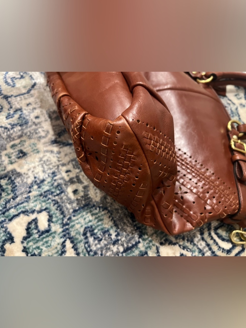 Coach Madison Criss Cross Leather Satchel Shoulder Bag #19836 - Picture 5 of 15